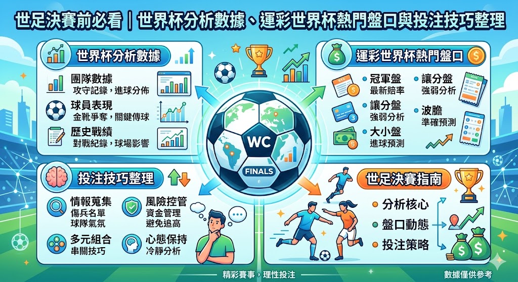 世足決賽前必看｜世界杯分析數據、運彩世界杯熱門盤口與投注技巧整理