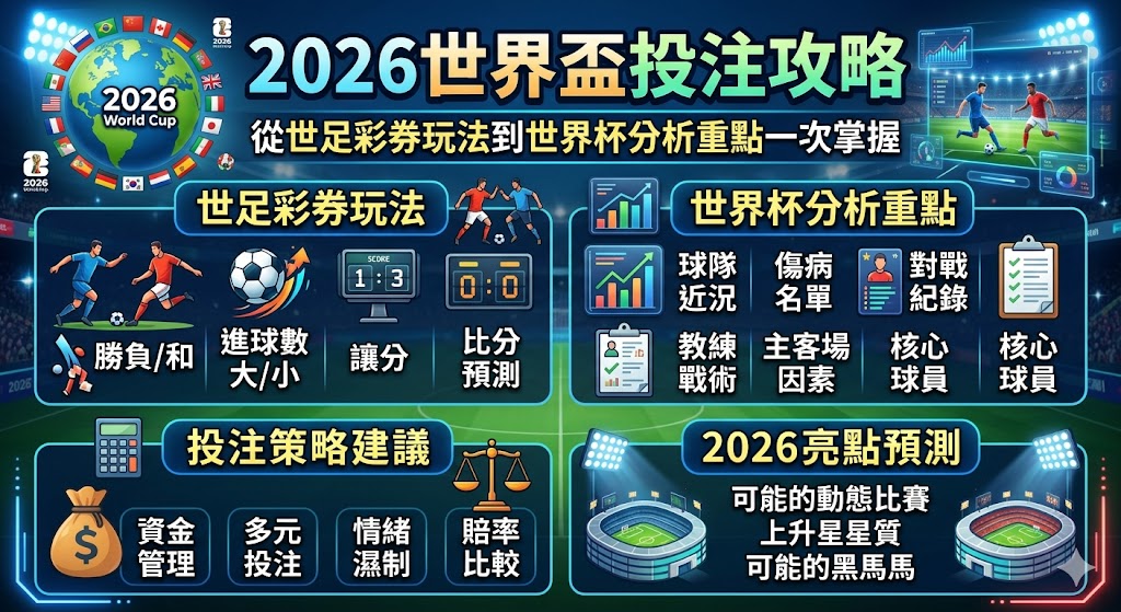 2026世界盃投注攻略｜從世足彩券玩法到世界杯分析重點一次掌握