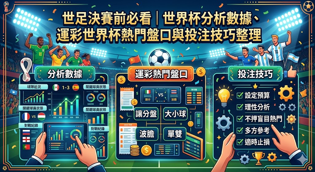 世足決賽前必看｜世界杯分析數據、運彩世界杯熱門盤口與投注技巧整理